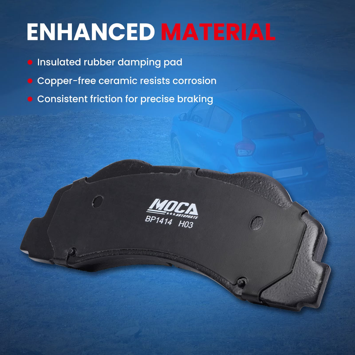 D1414 4X Front Posi Ceramic Brake Pads Fit for 2011-2021 Lincoln Navigator & 2010-2021 Ford Expedition & 2010-2017 Ford F150 Truck