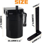 Oil Catch Can Baffled Oil Separator Tank Compatible with Ford F150 5.0L 2.7EB 3.5EB 11-22, Expedition 3.5L Ecoboost 18-22 350Ml Black