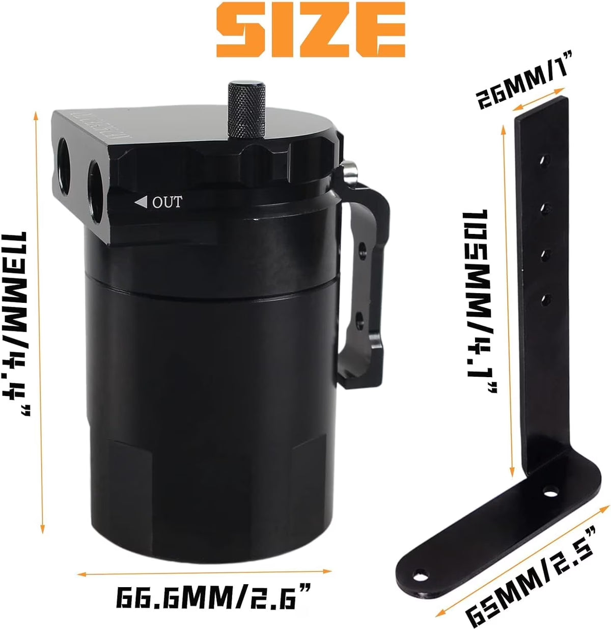 Oil Catch Can Baffled Oil Separator Tank Compatible with Ford F150 5.0L 2.7EB 3.5EB 11-22, Expedition 3.5L Ecoboost 18-22 350Ml Black
