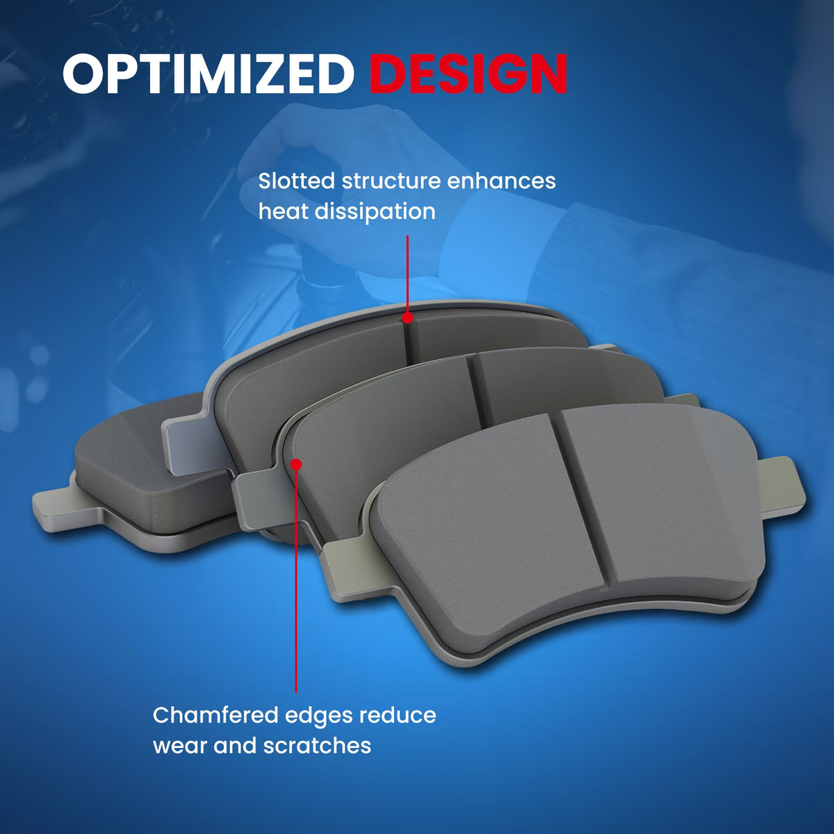 D1414 4X Front Posi Ceramic Brake Pads Fit for 2011-2021 Lincoln Navigator & 2010-2021 Ford Expedition & 2010-2017 Ford F150 Truck