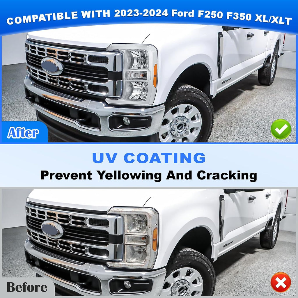 Headlight Compatible with 2023-2025 Ford F250 F350 XL XLT Super Duty FO2502429 Pc3Z-13008-G(Driver Side (Left))