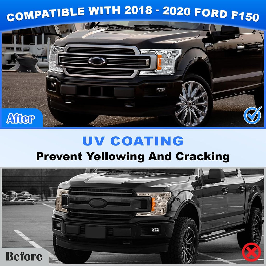 2018–2020 Ford F-150Driver Side Headlight Assembly – Left Side, Bulbs Included