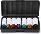 7PCS 1/2 Inch Drive Lug Nut Deep Impact Socket Set,Thin-Walled Wheel Rim Protector Socket,Color Coded,Metric,Cr-Mo
