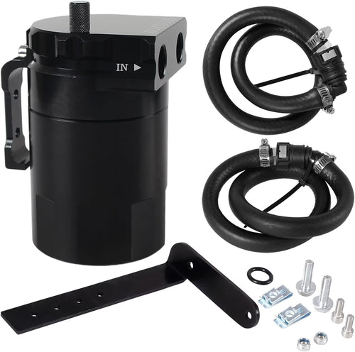 Oil Catch Can Baffled Oil Separator Tank Compatible with Ford F150 5.0L 2.7EB 3.5EB 11-22, Expedition 3.5L Ecoboost 18-22 350Ml Black