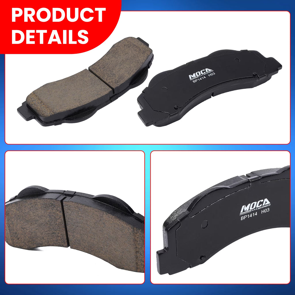 D1414 4X Front Posi Ceramic Brake Pads Fit for 2011-2021 Lincoln Navigator & 2010-2021 Ford Expedition & 2010-2017 Ford F150 Truck