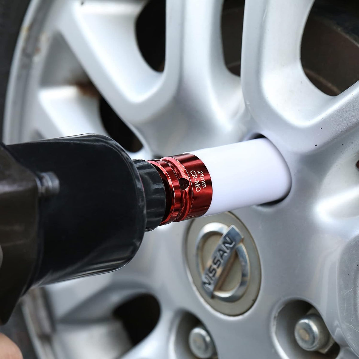7PCS 1/2 Inch Drive Lug Nut Deep Impact Socket Set,Thin-Walled Wheel Rim Protector Socket,Color Coded,Metric,Cr-Mo