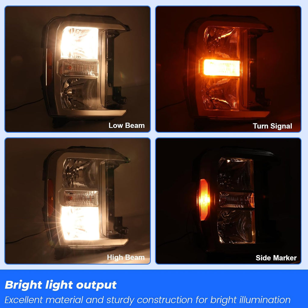 Headlight Compatible with 2023-2025 Ford F250 F350 XL XLT Super Duty FO2503429 Pc3Z-13008-H(Passenger Side (Right))