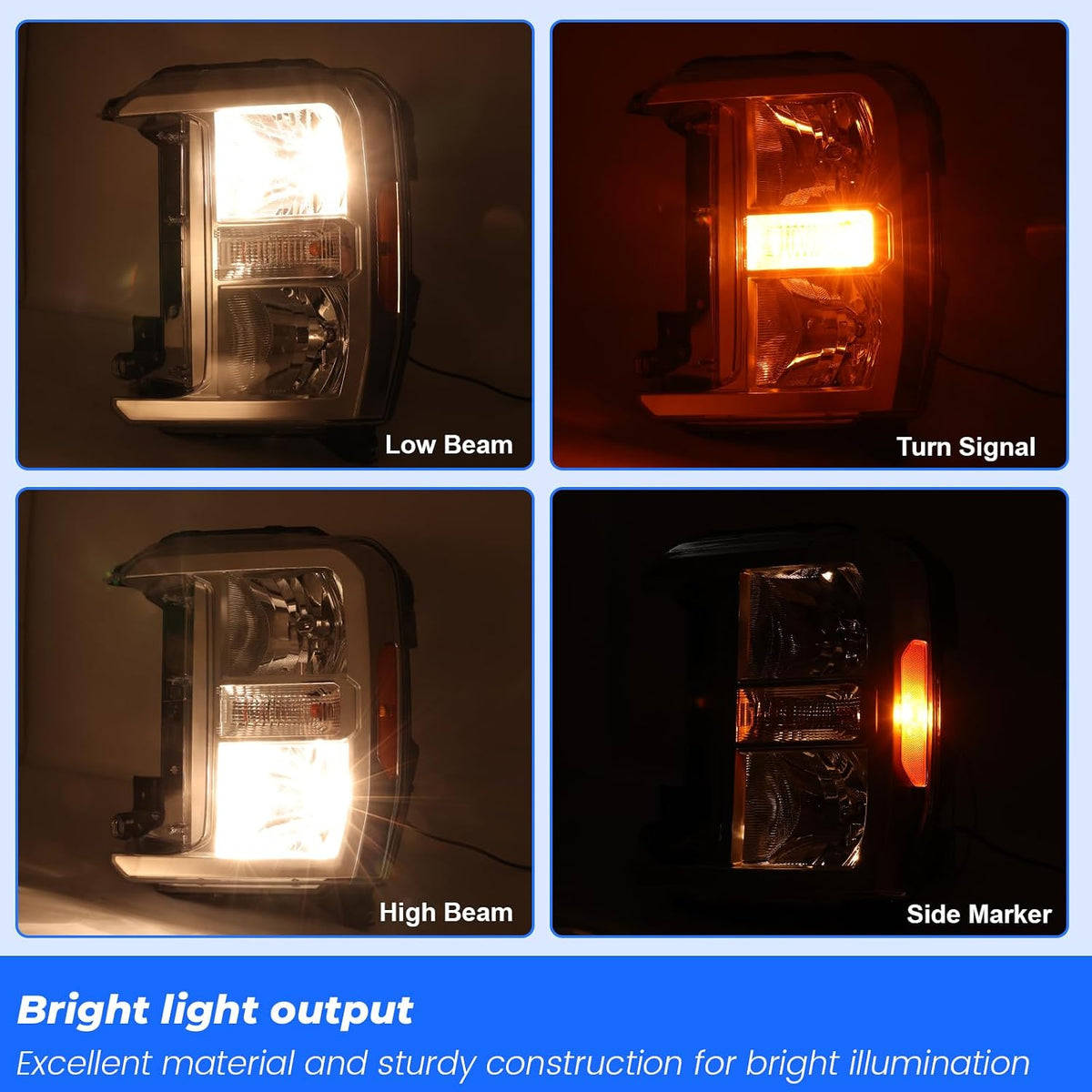 Headlight Compatible with 2023-2025 Ford F250 F350 XL XLT Super Duty FO2502429 Pc3Z-13008-G(Driver Side (Left))