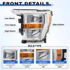 Halogen Headlight for 2021-2023 Ford F-150 XL/XLT, Driver Side